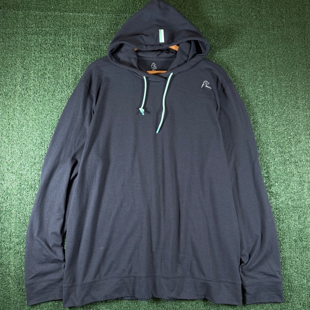 Rhoback Hoodie Mens XL Navy Good Performance Activewear Stretch Long Sleeve